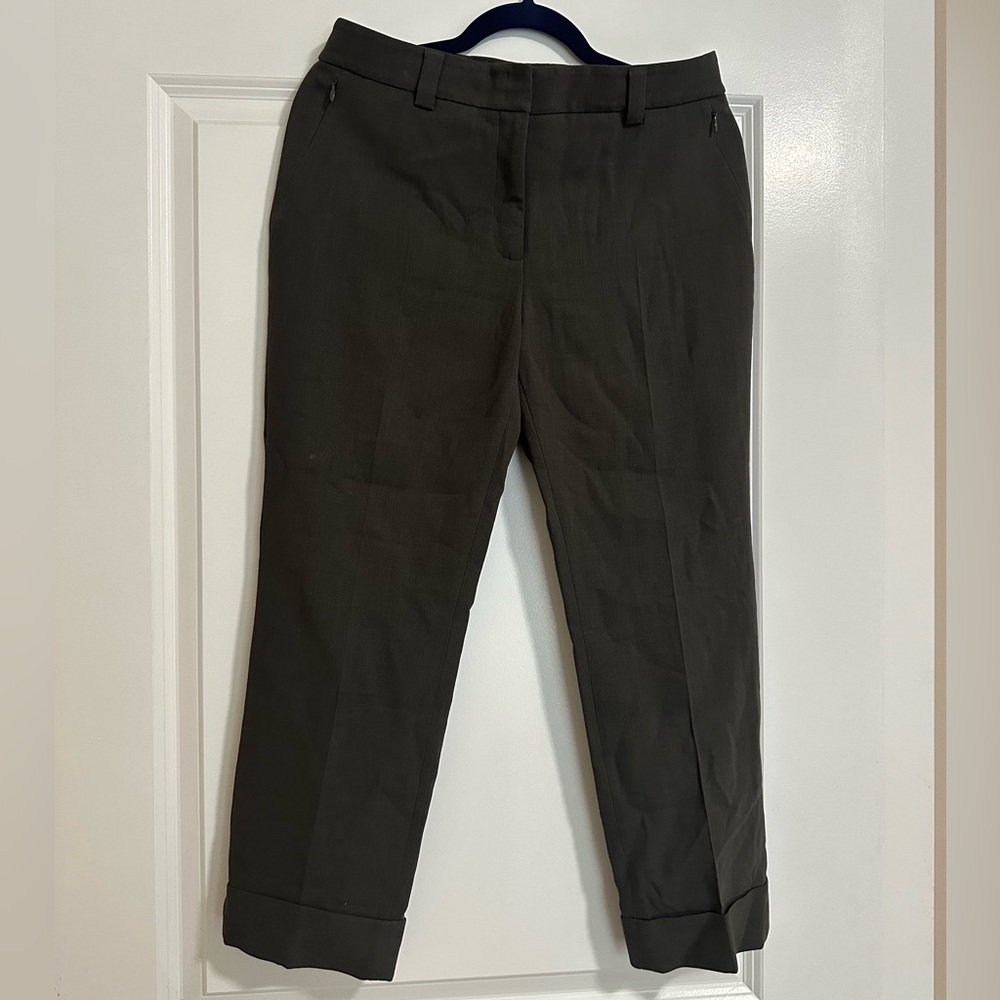 Akris Dark Gray Cropped Wool Pants